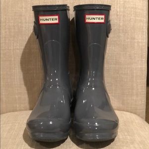 Hunter NWOT Original Gloss Short Rain Boots Gray 7